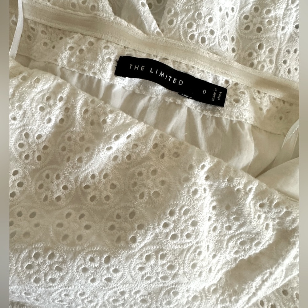 The Limited Strapless White Eyelet Dress EEUC - Picture 2 of 3